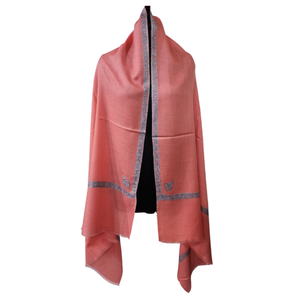 Warm Coral Pink Pashmina Shawl