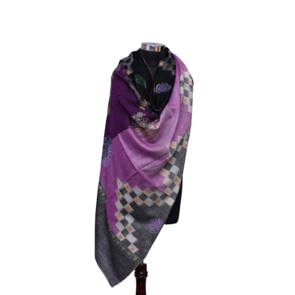 Purple and Black Pashmina Shawl
