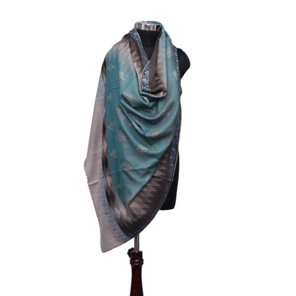 Teal and Grey Pashmina Shawl