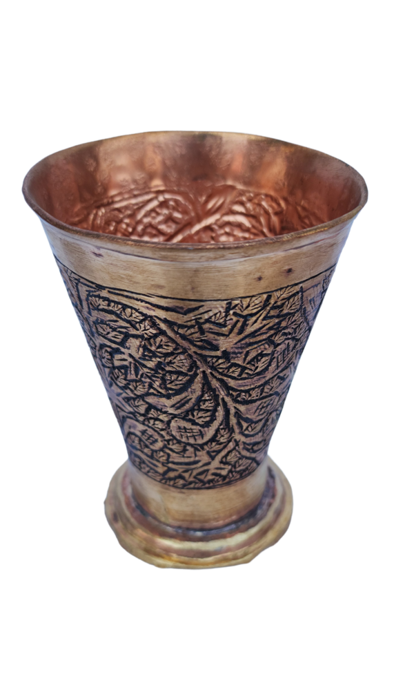 Royal Kashmiri Black-Engraved Copper Glass – Tradition with a Bold Touch