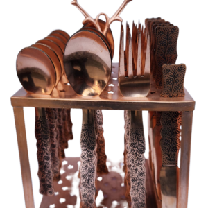 Royal Kashmiri Copper Cutlery Set – A Fusion of Elegance & Tradition