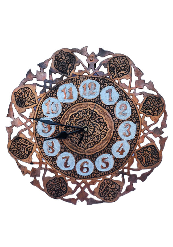 Royal Kashmiri Copper Wall Clock – A Statement of Art & Tradition